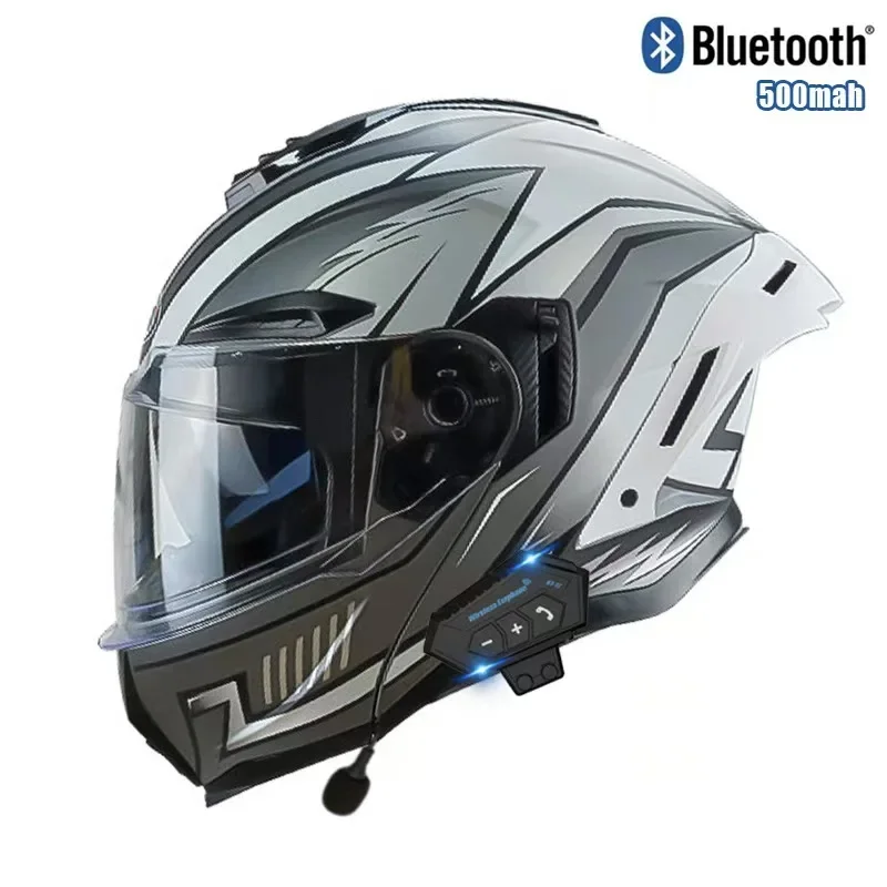 Casco de motocicleta abatible  - Full Face Motorcycle Helmet With Bluetooth reseña y precio